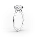 Oval Lab-Grown Diamond Solitaire with Accents Engagement Ring