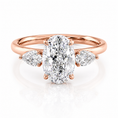 Oval Lab-Grown Diamond Three Stone Pear Side Stones Engagement Ring