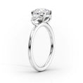 Oval Lab-Grown Diamond Three Stone Pear Side Stones Engagement Ring