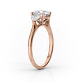 Oval Lab-Grown Diamond Three Stone Heart Accents Engagement Ring