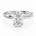 Oval Lab-Grown Diamond Twisted Pavé Hidden Halo Engagement Ring