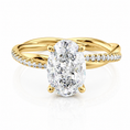 Oval Lab-Grown Diamond Twisted Pavé Hidden Halo Engagement Ring