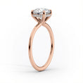 Oval Lab-Grown Diamond Twisted Solitaire Hidden Halo Engagement Ring