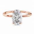 Oval Lab-Grown Diamond Twisted Solitaire Hidden Halo Engagement Ring