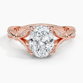Oval Moissanite Floral Openwork Cathedral Engagement Ring