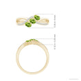Oval Peridot Three-Stone Split Shank Promise Ring with Moissanite Accents
