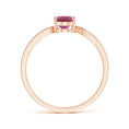 Oval Pink Tourmaline Bypass Engagement Ring with Pavé Moissanite Accents