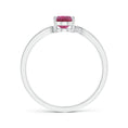 Oval Pink Tourmaline Bypass Engagement Ring with Pavé Moissanite Accents