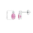 Oval Pink Tourmaline with Moissanite Accent Stud Earrings