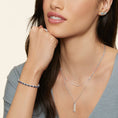 Load image into Gallery viewer, Oval Sapphire and Round Moissanite Accents Tennis Bracelet
