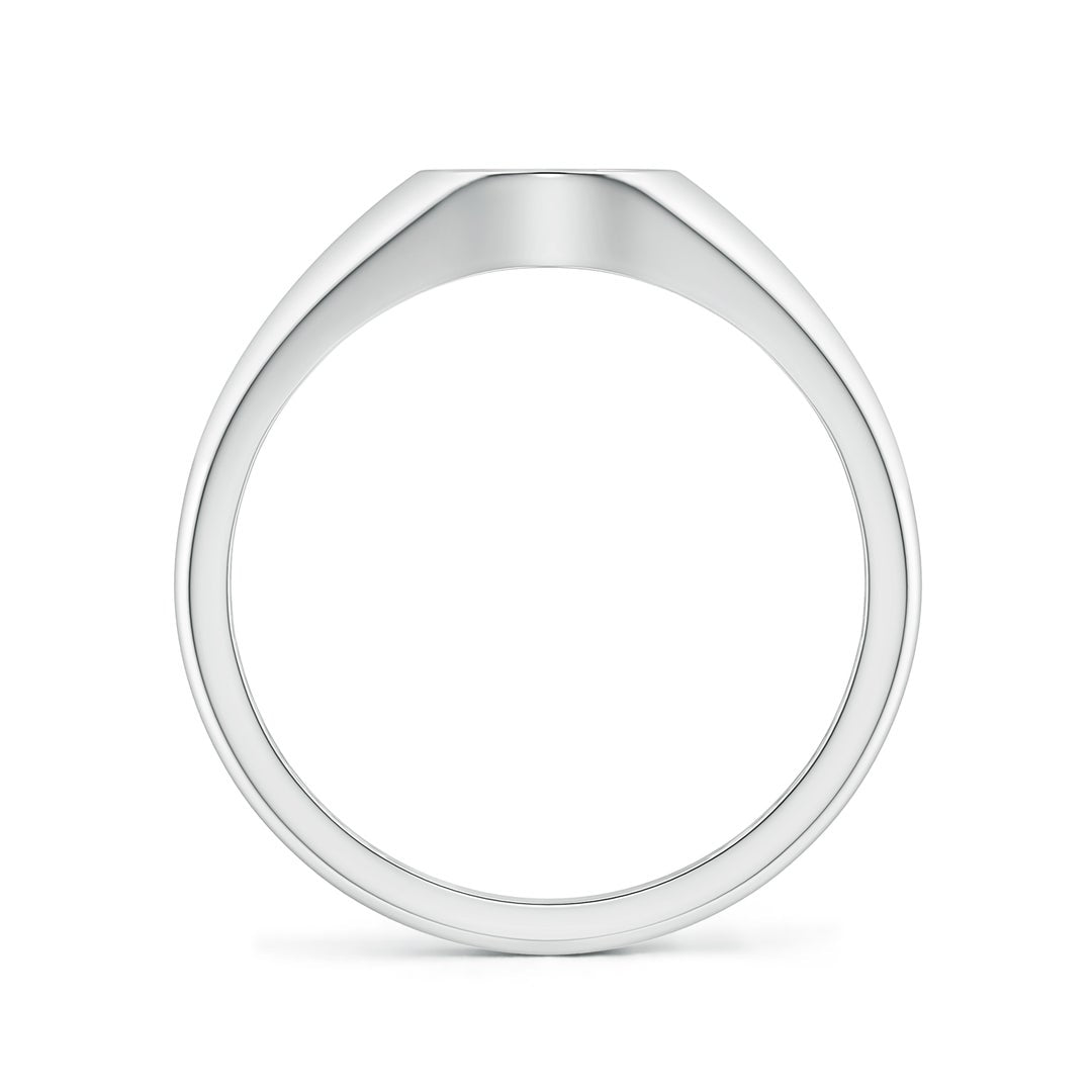 Oval Shape Curved Pavé Moissanite Men’s Signet Ring