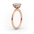 Oval Lab-Grown Diamond Petal Prongs Solitaire Engagement Ring