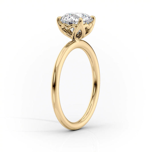 Oval Lab-Grown Diamond Petal Prongs Solitaire Engagement Ring