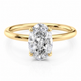 Oval Lab-Grown Diamond Petal Prongs Solitaire Engagement Ring