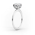 Oval Lab-Grown Diamond Solitaire Hidden Halo Engagement Ring