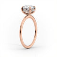 Oval Lab-Grown Diamond Solitaire Hidden Halo Engagement Ring