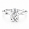 Oval Lab-Grown Diamond Solitaire Hidden Halo Engagement Ring