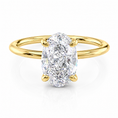 Oval Lab-Grown Diamond Solitaire Hidden Halo Engagement Ring