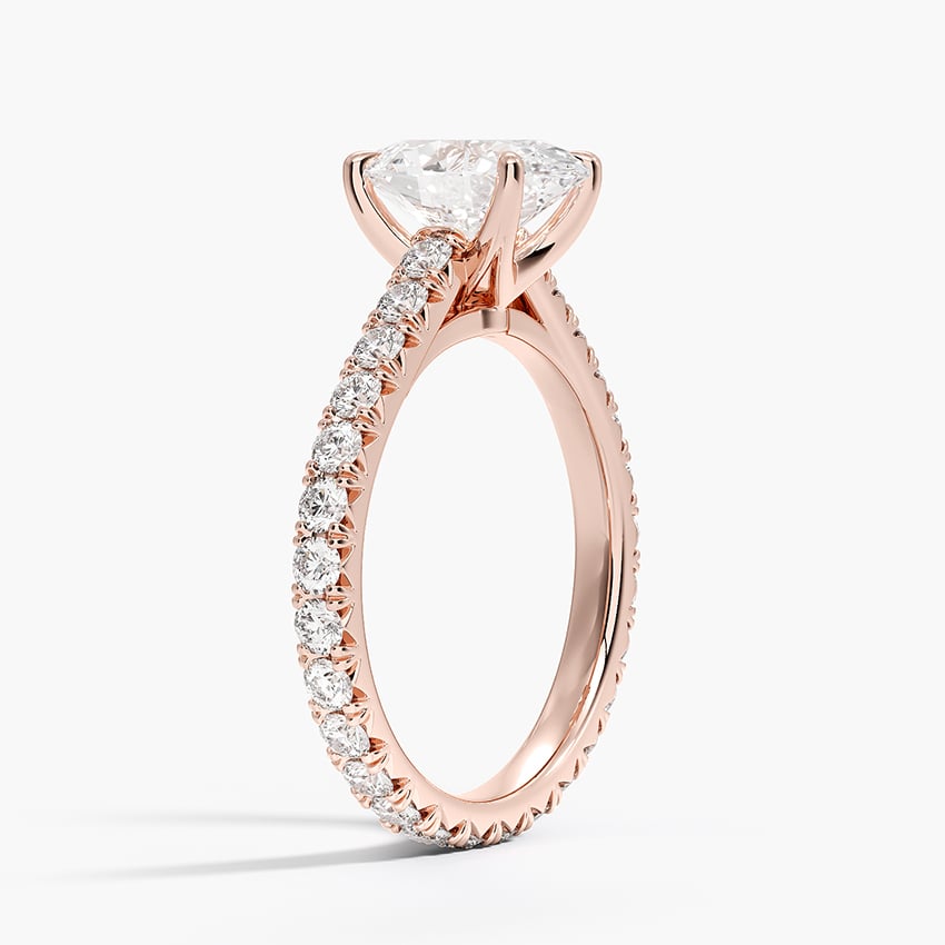 Oval Cut Eternity Moissanite Engagement Ring