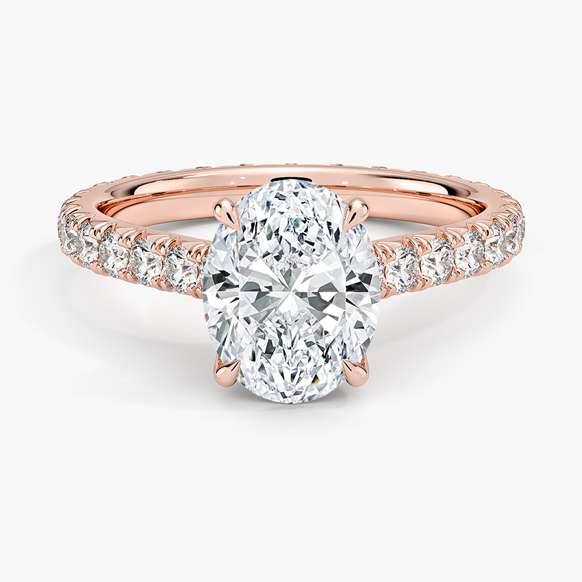 Oval Cut Eternity Moissanite Engagement Ring