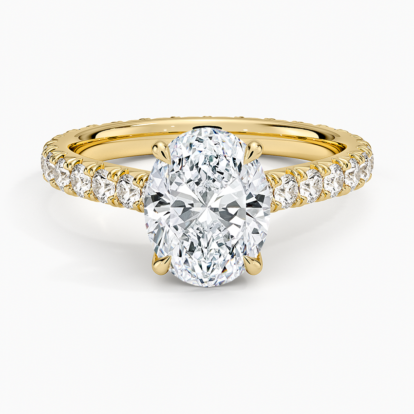 Oval Cut Eternity Moissanite Engagement Ring