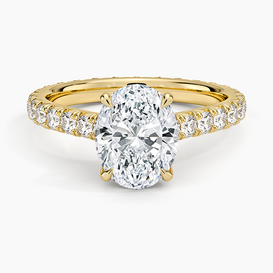 Oval Cut Eternity Moissanite Engagement Ring