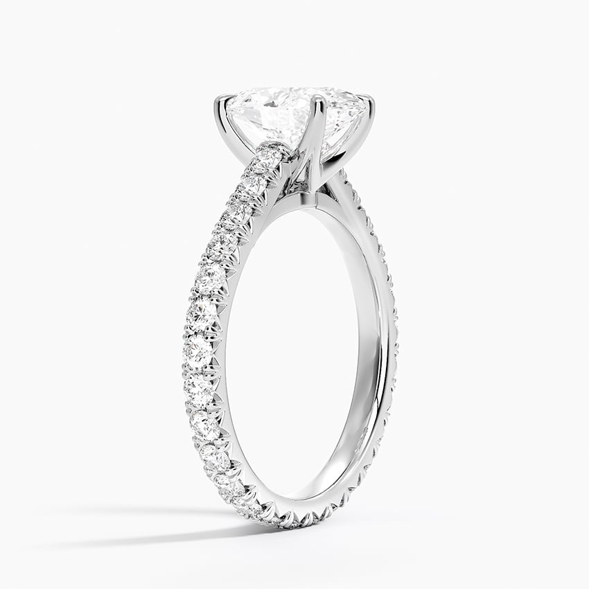 Oval Cut Eternity Moissanite Engagement Ring