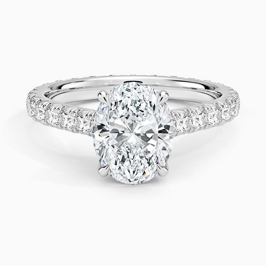 Oval Cut Eternity Moissanite Engagement Ring