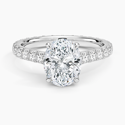Oval Cut Eternity Moissanite Engagement Ring