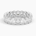 Load image into Gallery viewer, Oval Cut Eternity Moissanite Semi-Bezel Wedding Band–5.2 mm

