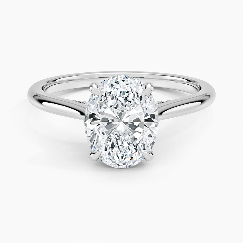 Custom Ring-2.5CT Moval Cut Hidden Halo Moissanite Engagement Ring