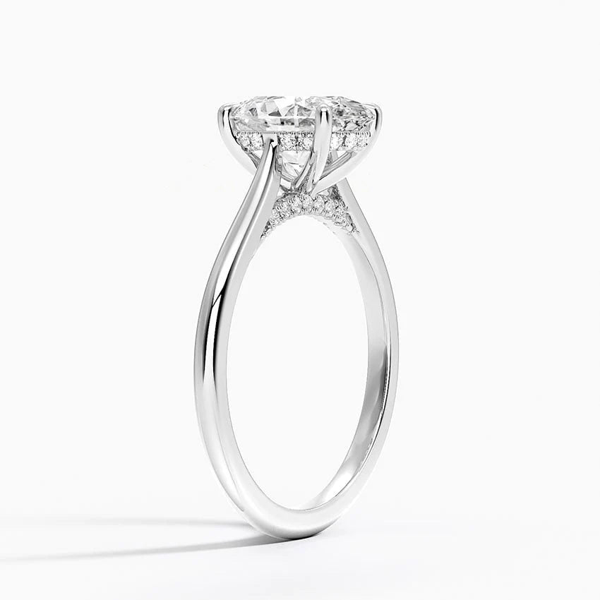 Custom Ring-2.5CT Moval Cut Hidden Halo Moissanite Engagement Ring