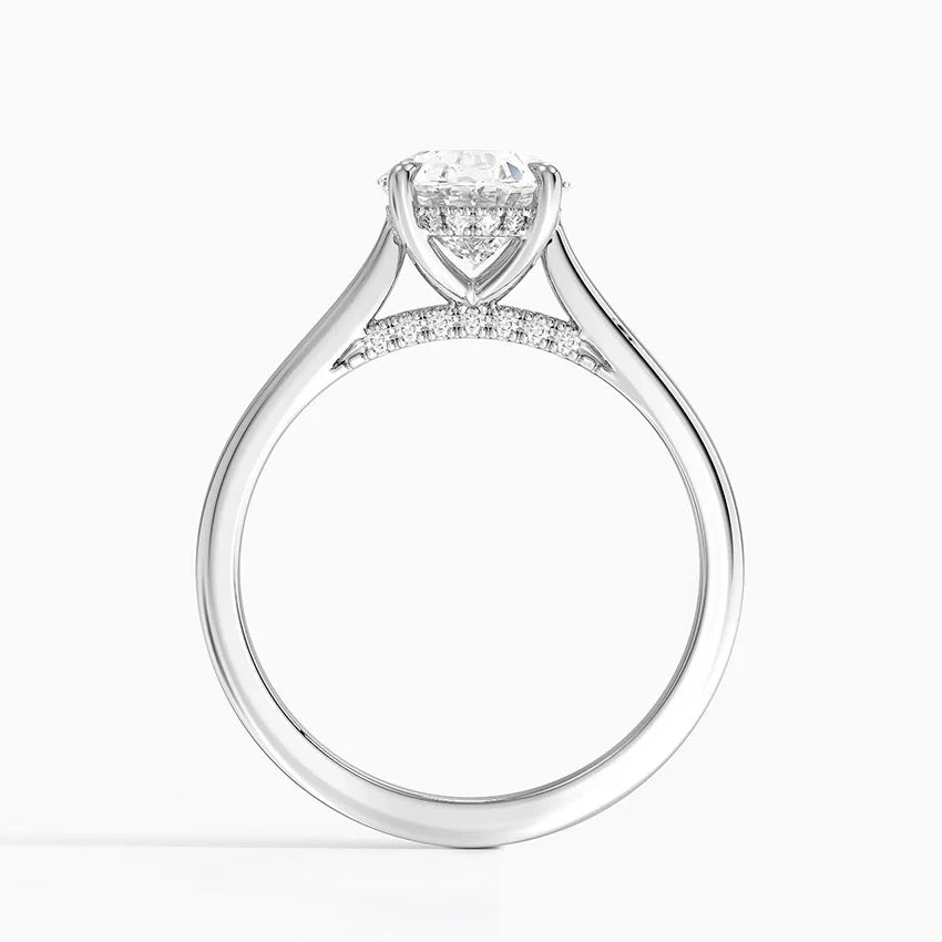 Custom Ring-2.5CT Moval Cut Hidden Halo Moissanite Engagement Ring