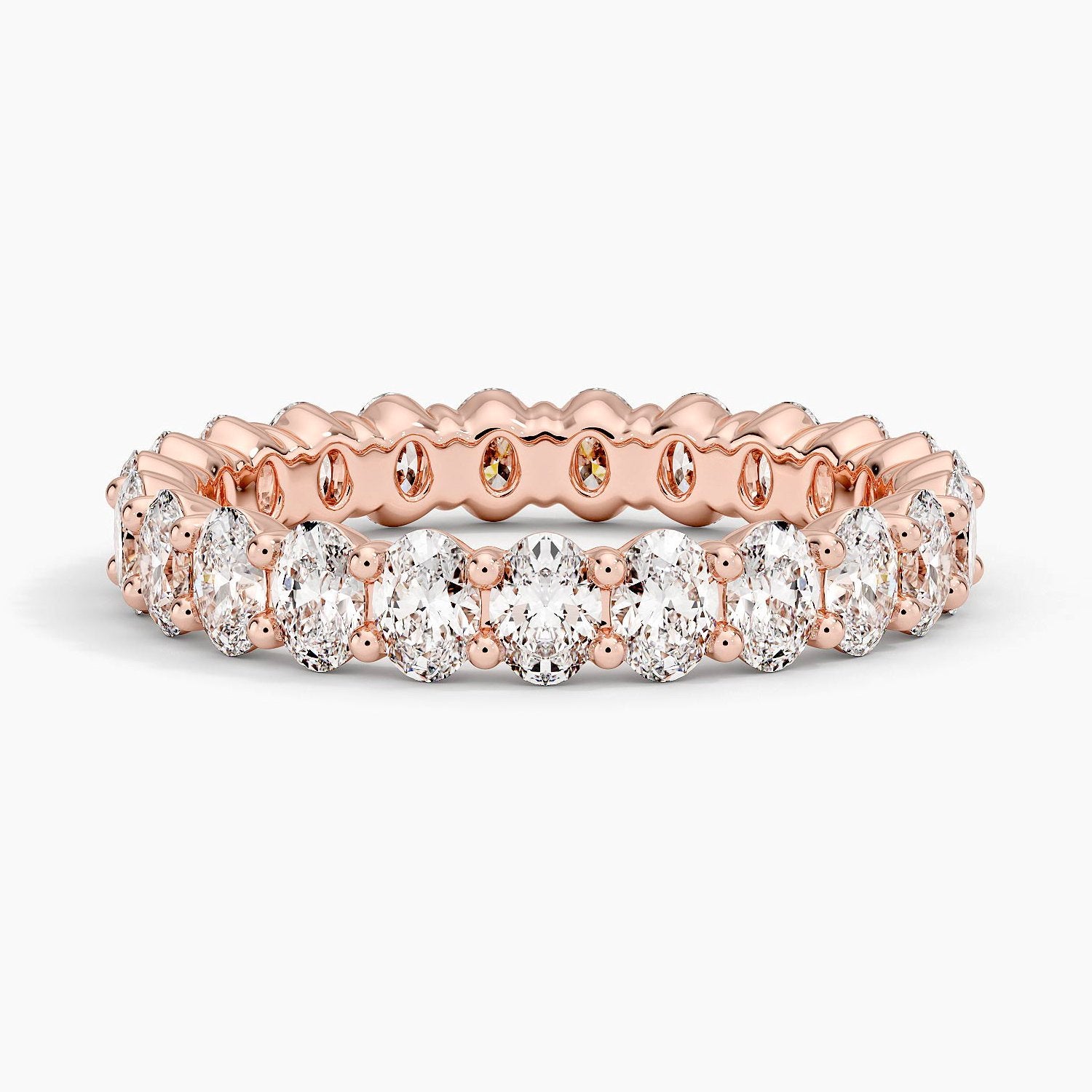 Oval Eternity Moissanite Wedding Band - 3.0 mm