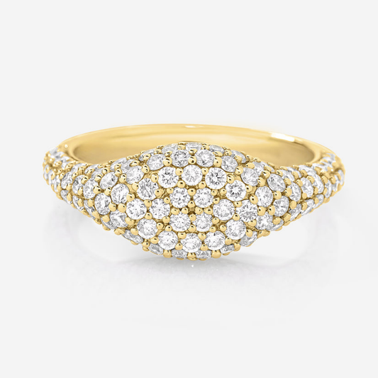 Pavé Moissanite Signet Ring