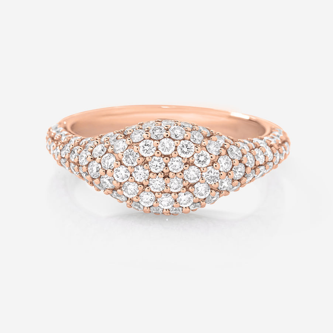 Pavé Moissanite Signet Ring