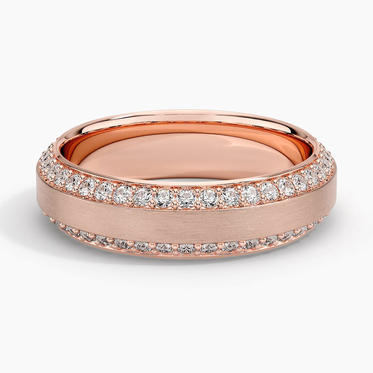 6.0 mm Eternity Moissanite Edges Matte Men’s Wedding Band