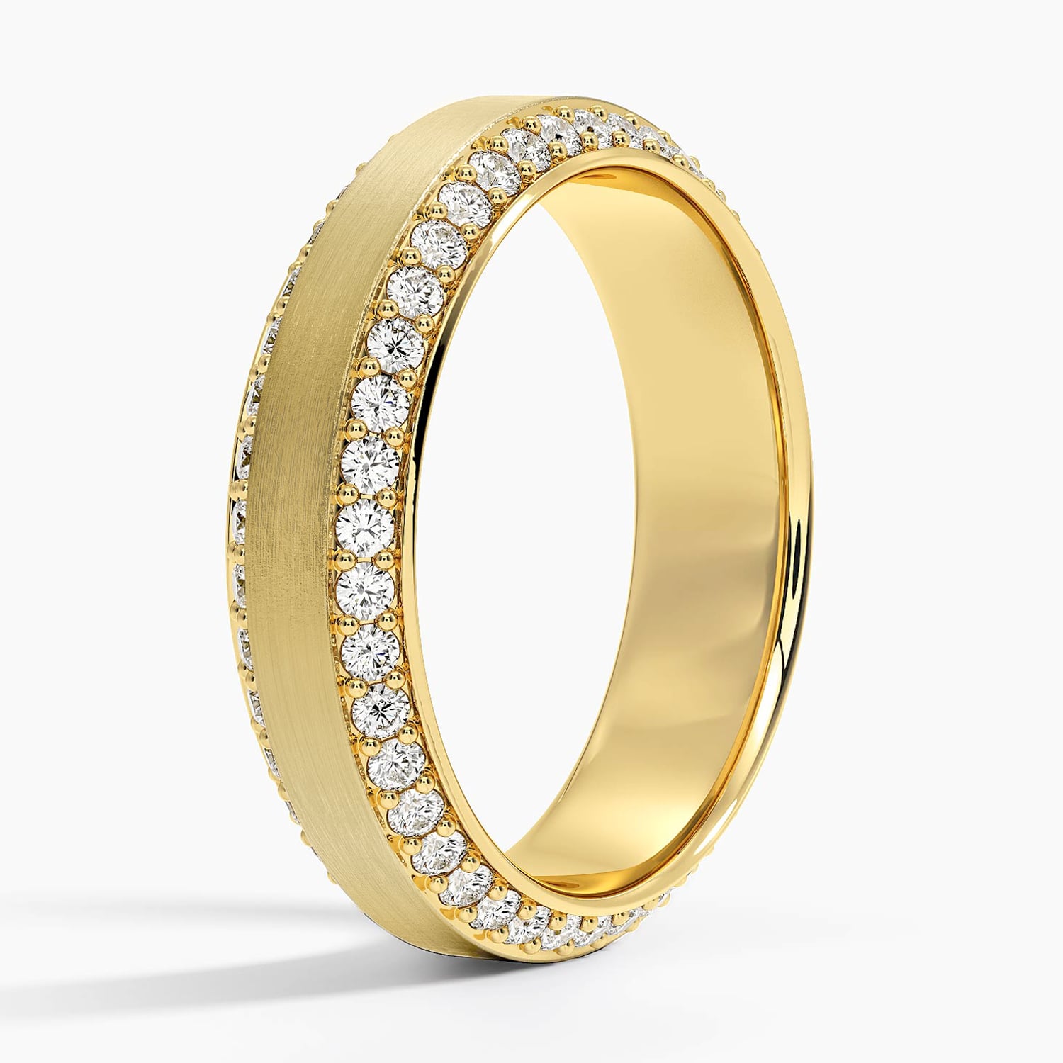 6.0 mm Eternity Moissanite Edges Matte Men’s Wedding Band