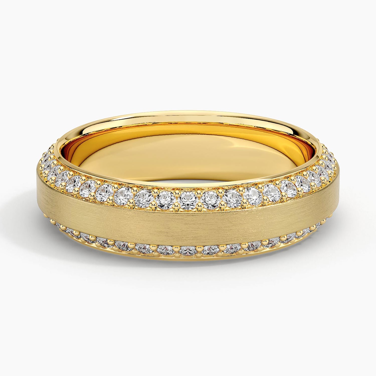 6.0 mm Eternity Moissanite Edges Matte Men’s Wedding Band