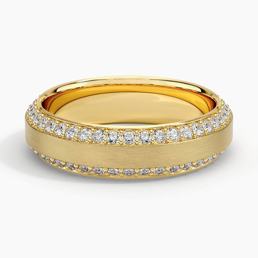 6.0 mm Eternity Moissanite Edges Matte Men’s Wedding Band