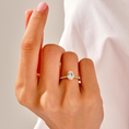 Load image into Gallery viewer, Pavé Set Oval Cut Moissanite Engagement Ring Bridal Set
