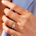 Load image into Gallery viewer, Pavé Set Round Cut Moissanite Engagement Ring with Milgrain Knife Edge

