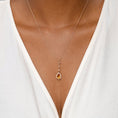 Pear Citrine with Moissanite Halo Multi-Link Drop Pendant Necklace