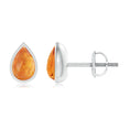 Pear Cut Citrine Bezel Stud Earrings