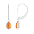 Pear Cut Citrine Drop Earrings with Bezel Setting with Leverback