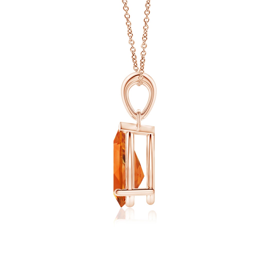 Pear-Cut Citrine Solitaire Pendant Necklace