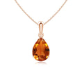 Pear-Cut Citrine Solitaire Pendant Necklace