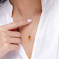 Pear-Cut Citrine Solitaire Pendant Necklace