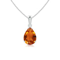Pear-Cut Citrine Solitaire Pendant Necklace