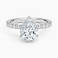 Pear Cut French Pavé Flush-Fit Moissanite Engagement Ring